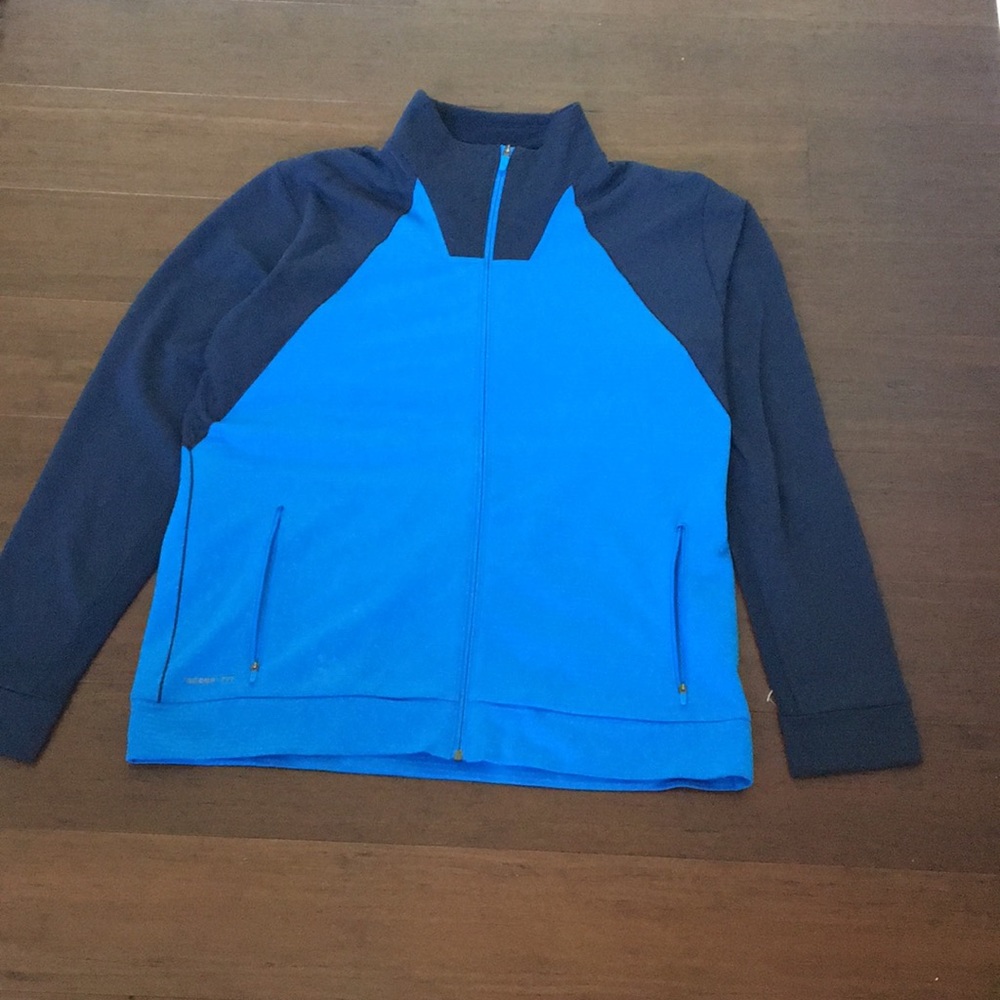 MENS XL NIKE FULL ZIP BLUE AND NAVY JACKET